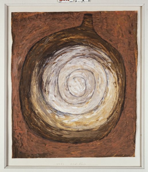 Rounded Bottle, 1934 (gouache on tan paper)  a 