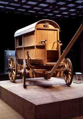 Replica of a Roman Wagon Decorated with Bronze Sculptures (photo) a 