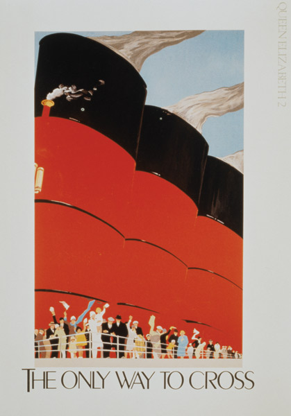 Poster advertising the RMS Queen Mary a 