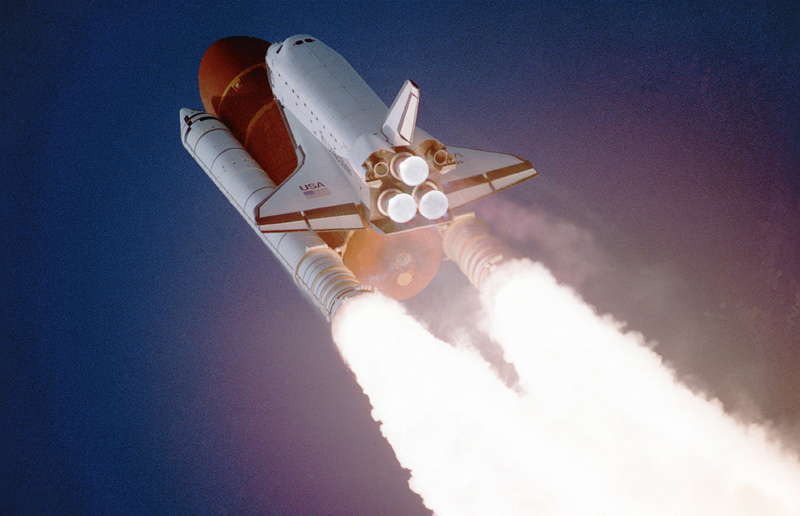 Space Shuttle Atlantis takes flight on its STS-27 mission, 9:30 a.m. EST, utilizing 375,000 pounds t a 
