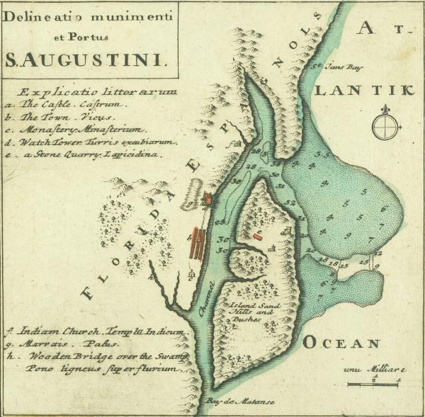 Saint Augustine , Map 1731 a 