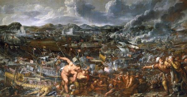 Battle at the Dardanelles 1656 / Paint. a 