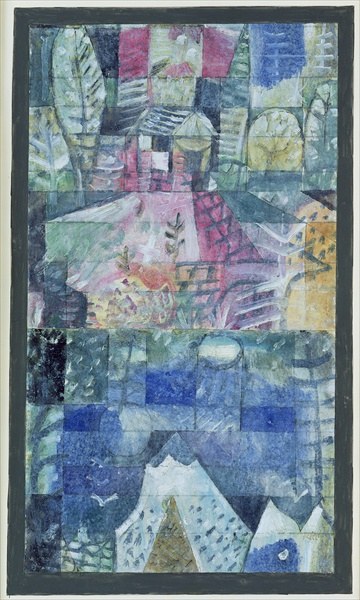 Souvenir picture of a trip, 1922 (no 27) (pen, oil and w/c on paper on cardboard)  a 