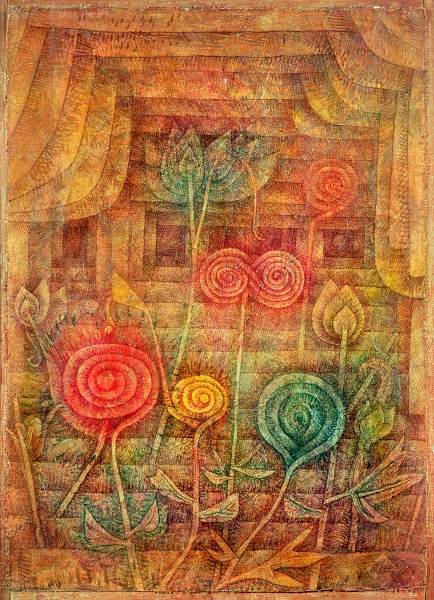 Spiral Flowers, 1926 (no 82) (w/c on primed gauze on wooden panel)  a 