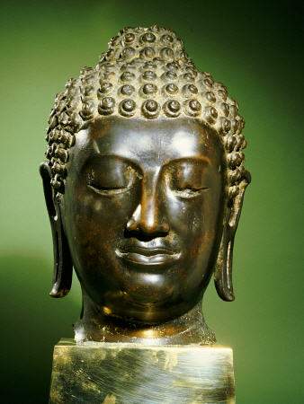 Sukhothai Bronze Head Of Buddha a 