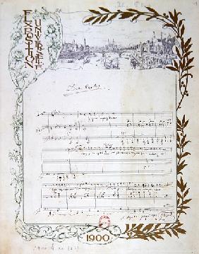 Score of the opera, ''Don Carlos'', Giuseppe Verdi (1813-1901) written on paper printed for the Expo