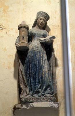 Saint Barbara (painted stone) a 