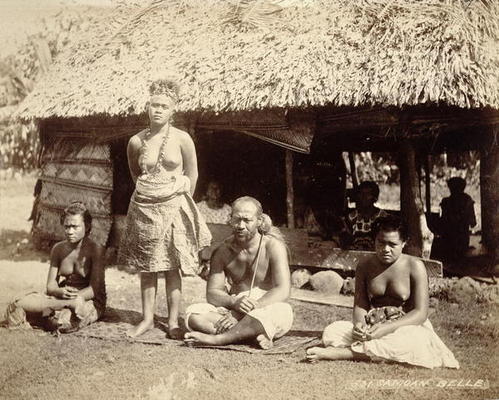 Samoan Belle, 1890s (sepia photo) a 