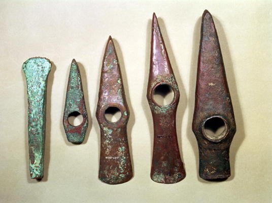 Shafthole axes, from Hungary, Bronze Age (copper) a 