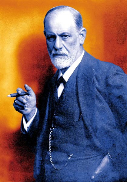 Austrian psychoanalyst Sigmund Freud , colourized document a 