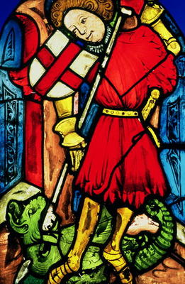 Stained glass of St. George, Southern German, 1400-10 a 