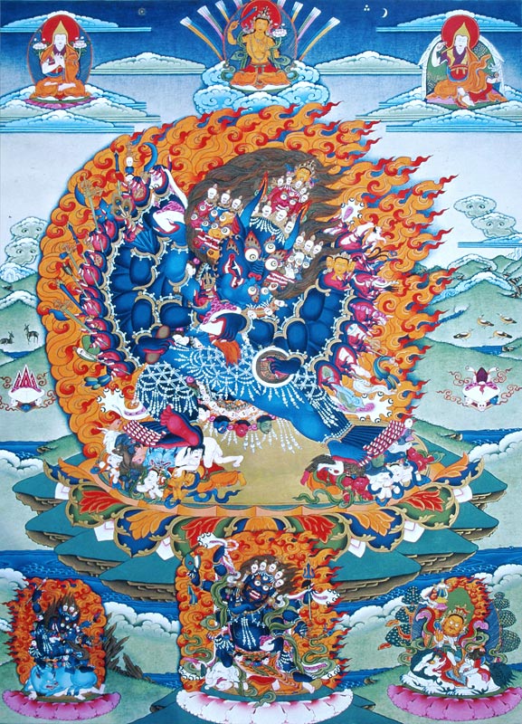 Tangka painted by Tibetan painter a 