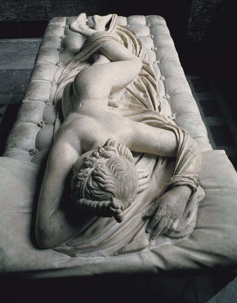 The Sleeping Hermaphrodite, copy after an original of the 2nd century BC, the mattress is an additio a 