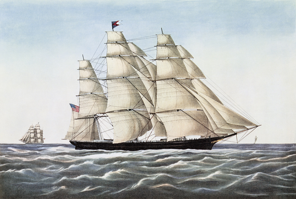 The Clipper Ship Flying Cloud , published by  Currier & Ives a 