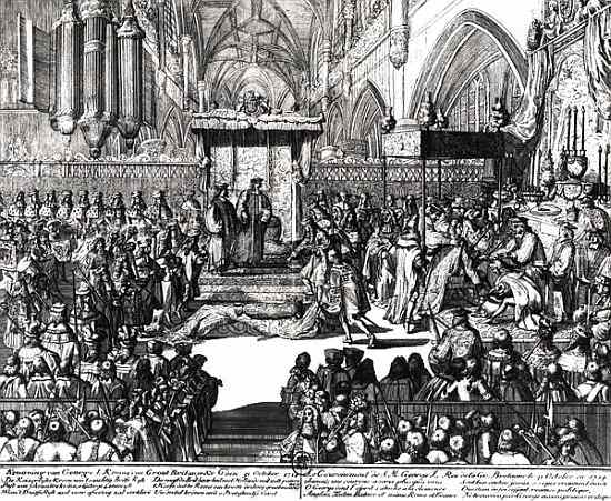 The Coronation of King George I (1660-1727) at Westminster Abbey, 31st October 1714 a 