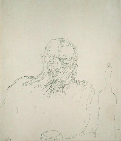 The Drinker, 1909 (no 35) (pen on paper on carboard)  a 