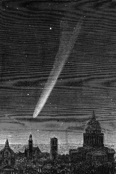 The great comet seen in Paris October 17, 1882, engraving by P. Fouche a 
