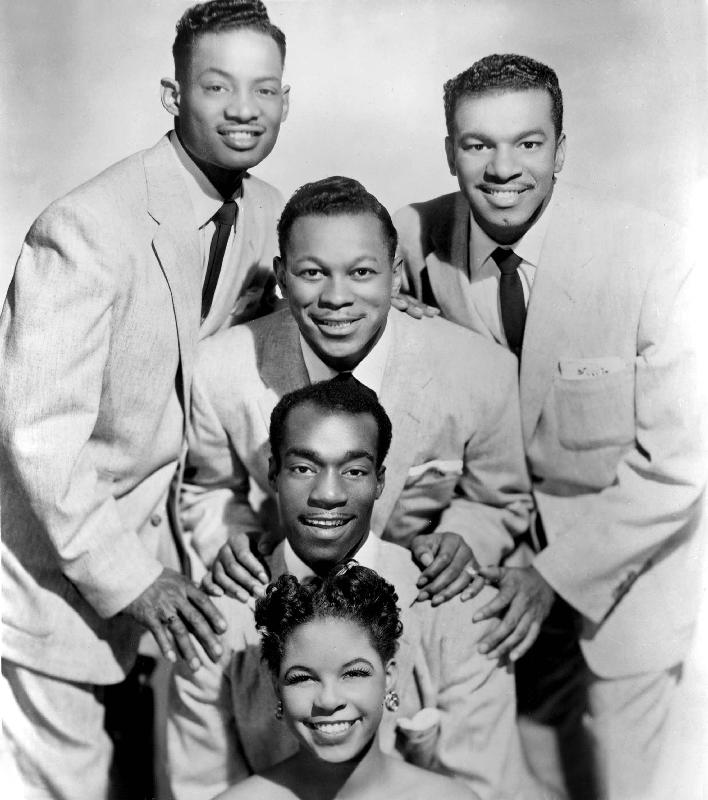 The Platters : bottom-top : Zola Taylor, Herb Reed, Tony Williams a 