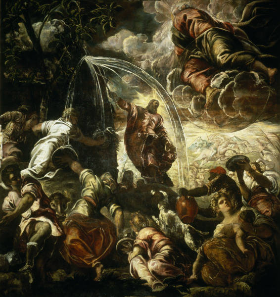 Moses draw water from rocks / Tintoretto a 