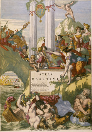 Title Page Engraving From Le Neptune Francois, Maritime Atlas a 