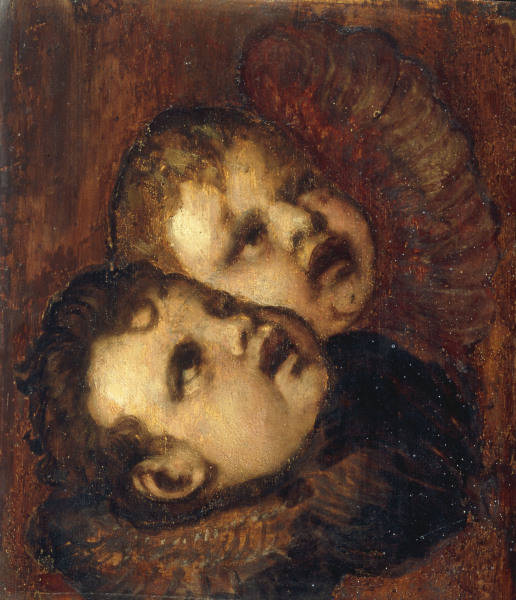 Titian / Heads of Two Angels / Paint. a 