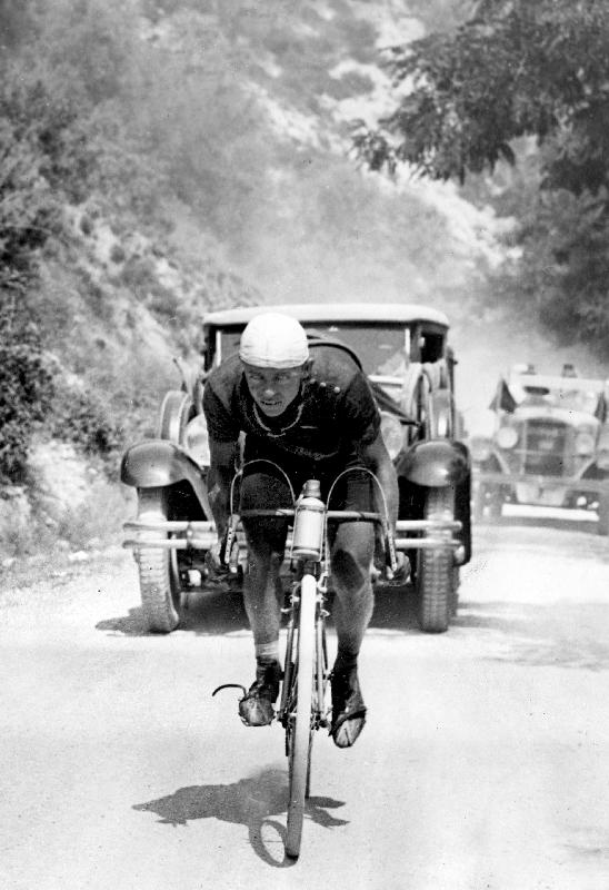 Tour de France 1929, 13th leg Cannes/Nice on July 16 : Benoit Faure on the Braus pass a 