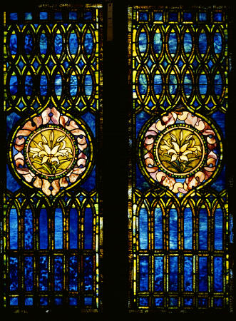 Two Leaded And Plated Glass Windows a 