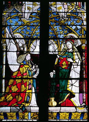 The Annunciation, from the Chapel of Jacques Coeur, 15th century (stained glass) a 