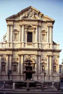 The facade of the church, designed by Carlo Rainaldi (1611-91) 1665 (photo) a 