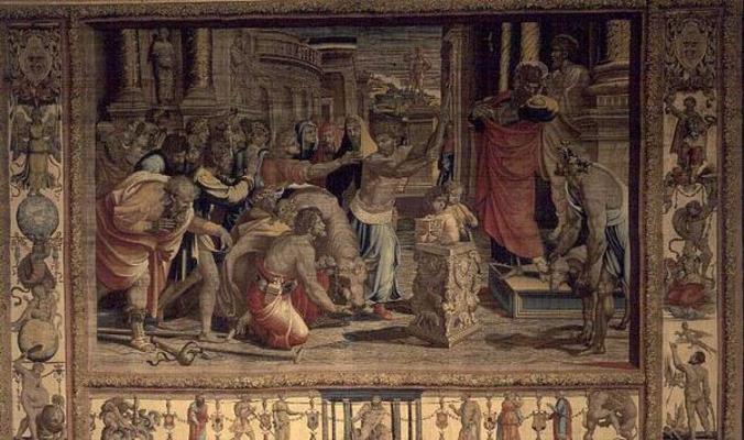 The Sacrifice at Lystra, from the Brussels Tapestries, replicas of Raphael's Vatican series of the A a 