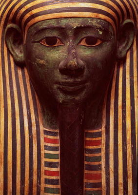 The sarcophagus of Psametik (664-610BC) detail of the face, Egyptian a 