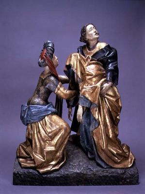 The Virgin Fainting, attributed to Burgos (polychrome wood) a 