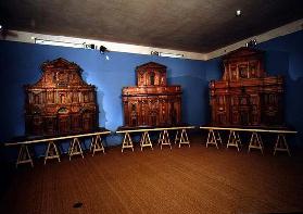 Three architectural models of church facades designed by Michelangelo di Buonarroti (1475-1564) 1507