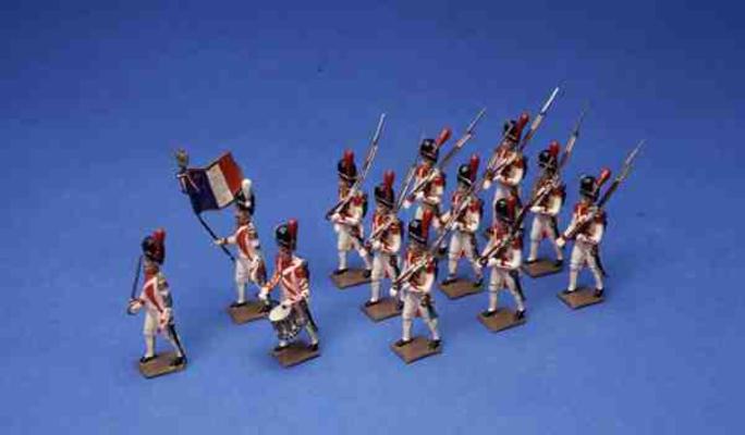 Twelve French Marching Soldiers (painted lead) a 