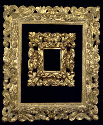 Two carved and gilded frames decorated with 'S'-scrolls and acanthus leaves, Florentine, 17th centur a 