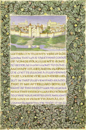 Unfinished Calligraphic And Illuminated Manuscript Of Geoffrey Chaucer''s ''The Romaunt Of The Rose' a 