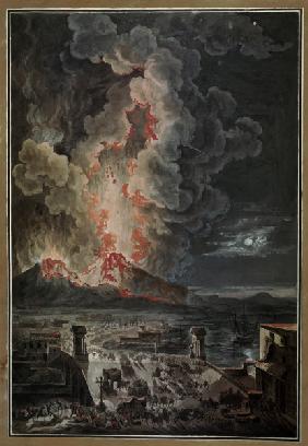 Vesuvius Eruption / Watercolour / 19th c
