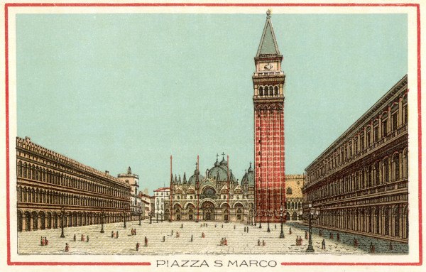 Venice, Piazza S.Marco, Colour litho. a 