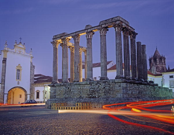View of the Temple of Diana, built 3rd century AD (photo)  a 