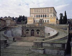 View of the facade, forecourt and stairway, designed by Jacopo Vignola (1507-73) and his successors