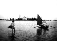 View of the Island of San Lazzaro degli Armeni (b/w photo)