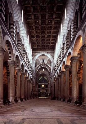 View of the nave, 12th century (photo) a 