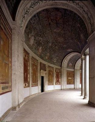 View of the semicircular ionic portico decorated with a 'grillage' by Pietro Venale (fl.1541-83) 155 a 