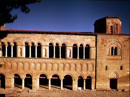 View of the West Portico facade constructed under Archbishop Grigorios, 1313-17 (photo) a 