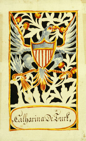 Watercolor And Cutwork Fraktur Drawing Attributed To Wilhemus Antonius Faber, Berks County, Pennsylv a 