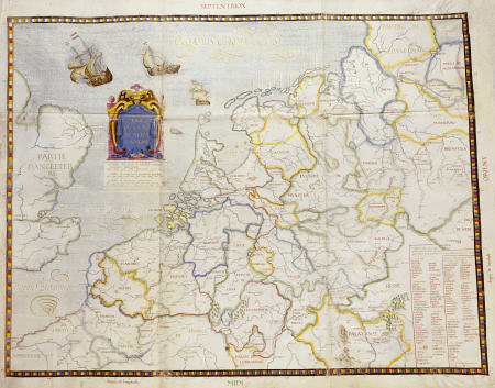 Watercolour Map On Vellum Of Northern Europe By Salomon De Caus, 1624 a 