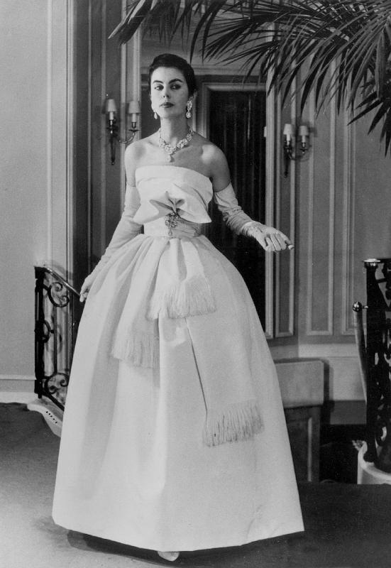 White evening dress by Dior a 