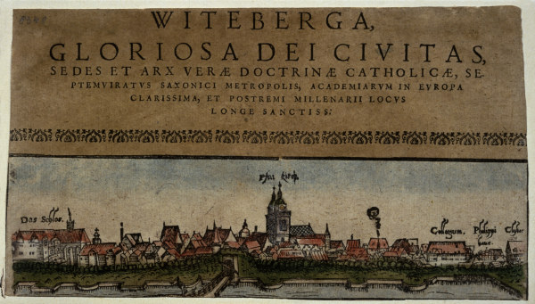 Wittenberg , Coloured woodcut a 