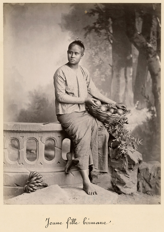 Young Burmese girl, c.1880 (albumen print from a glass negative) (b/w photo)  a 