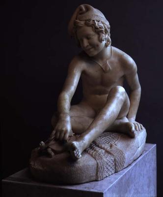 Young Neapolitan fisherboy playing with a tortoise by Francois Rude (1784-1855) (marble) a 